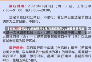 【石家庄限号2021最新限号6月,石家庄限号2020最新限号表】