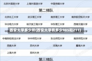 西安大学多少所(西安大学有多少985和211)