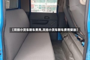 【双排小货车新车费用,双排小货车新车费用柴油】