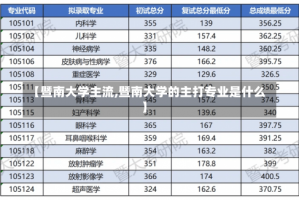 【暨南大学主流,暨南大学的主打专业是什么】