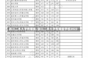 四川二本大学有哪些/四川二本大学有哪些学校2023